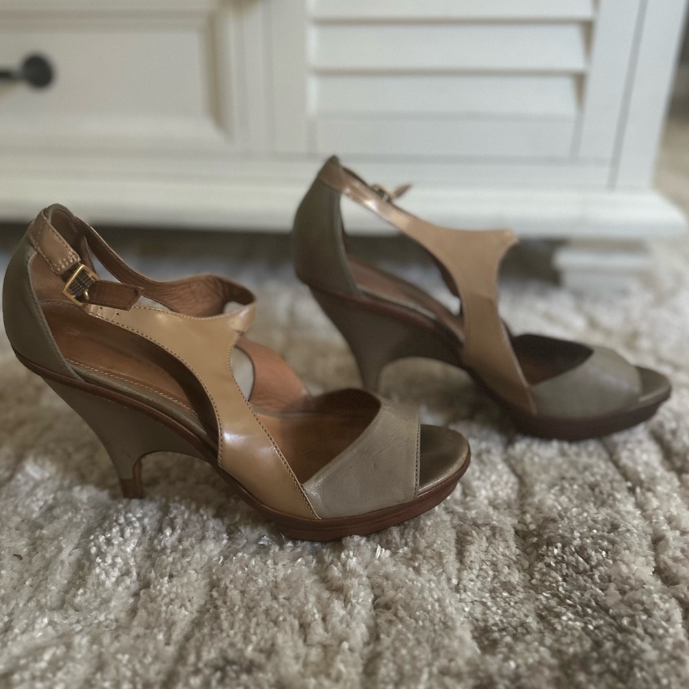 LEIFSDOTTIR LLONA WEDGE SANDALS BROWN SIZE 7 12
